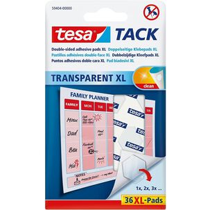 Adhesivo Reutilizable Tack Transparente Xl 36 Pads Tesa